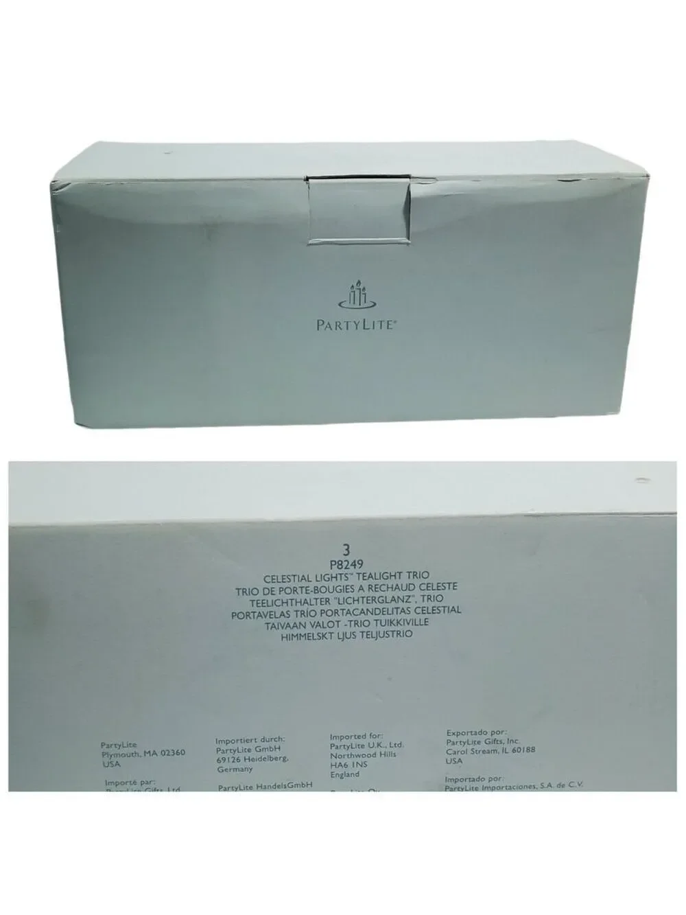 NIB Retired Partylite Celestial Lights Tealight Trio Metal glass candle holders